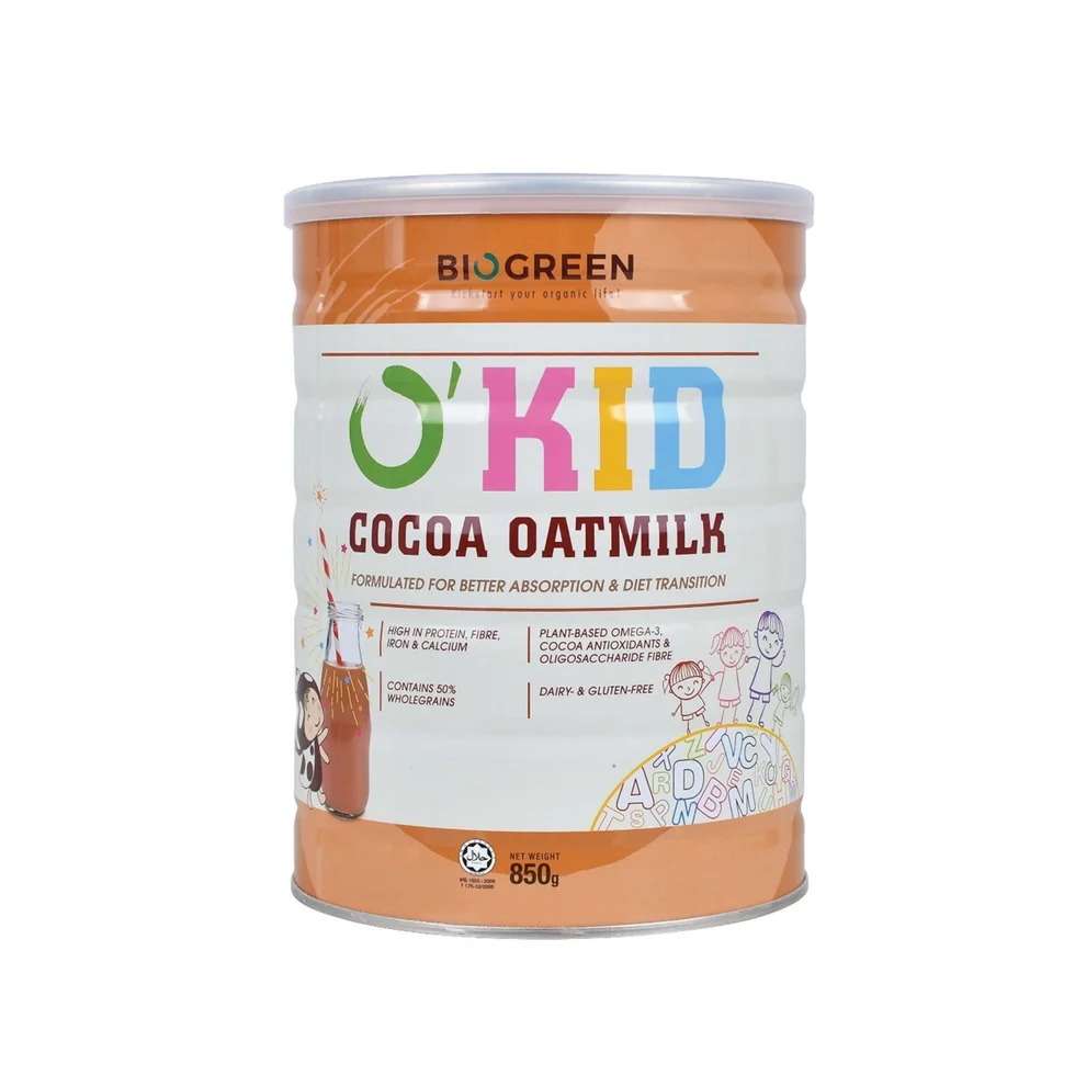 Slide18_c89efbfe-37fc-45db-a6ef-f9702806d79a Biogreen O'Kid Cocoa Oatmilk 850g (For Children 1 Year and Above) - Image 1